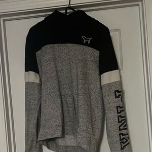 Victoria's Secret Black and Gray Women's Hoodie